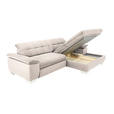 ECKSOFA in Mikrofaser Ecru  - Chromfarben/Ecru, Design, Textil/Metall (265/180cm) - Carryhome