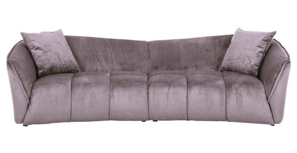 BIGSOFA Plüsch Grau  - Schwarz/Grau, KONVENTIONELL, Kunststoff/Textil (250/75/107cm) - Carryhome