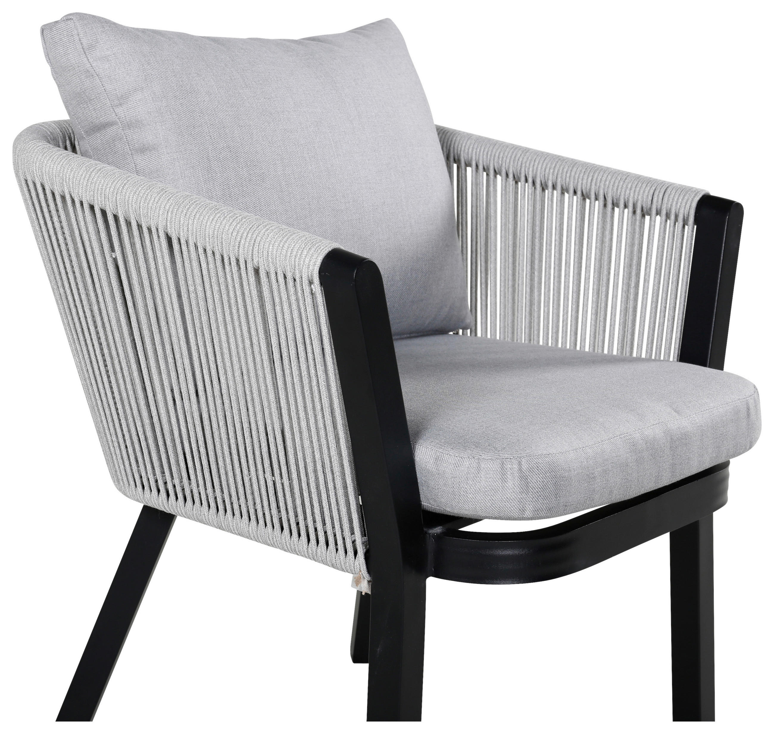 Thumbnail - Gardenson Gartenstuhl-Set, Grau, Schwarz, Metall, Textil, eckig, 60x73x62.5 cm, Gartenmöbel, Gartenstühle, Gartenstühle