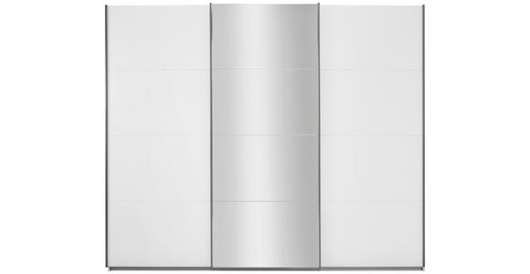 SCHWEBETÜRENSCHRANK  in Weiß  - Weiß/Grau, KONVENTIONELL, Glas/Holzwerkstoff (270/229/62cm) - Xora