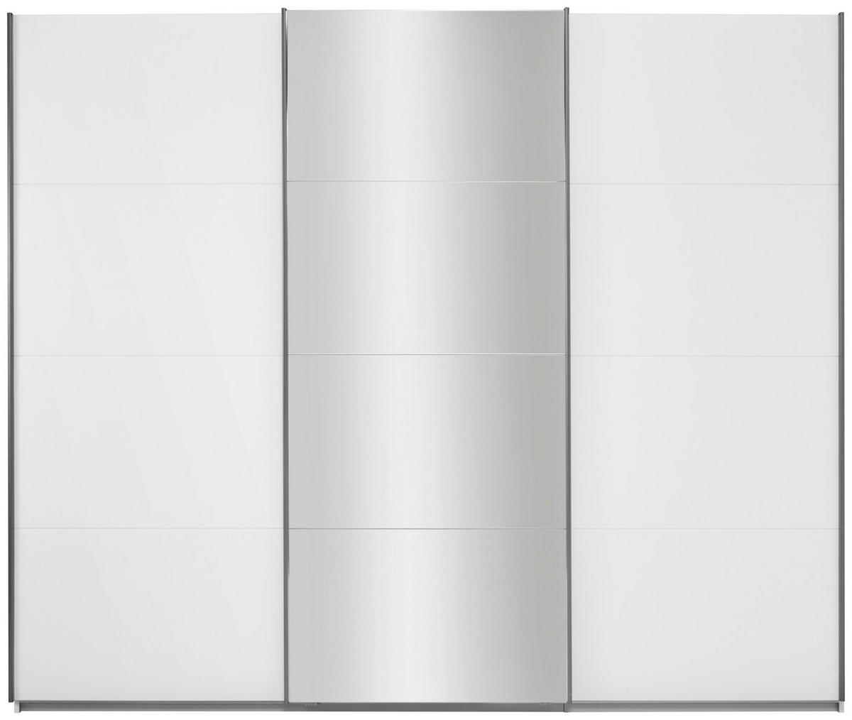 SCHWEBETÜRENSCHRANK in Weiss  - Weiss/Grau, Konventionell, Glas/Holzwerkstoff (271/229/62cm) - Xora