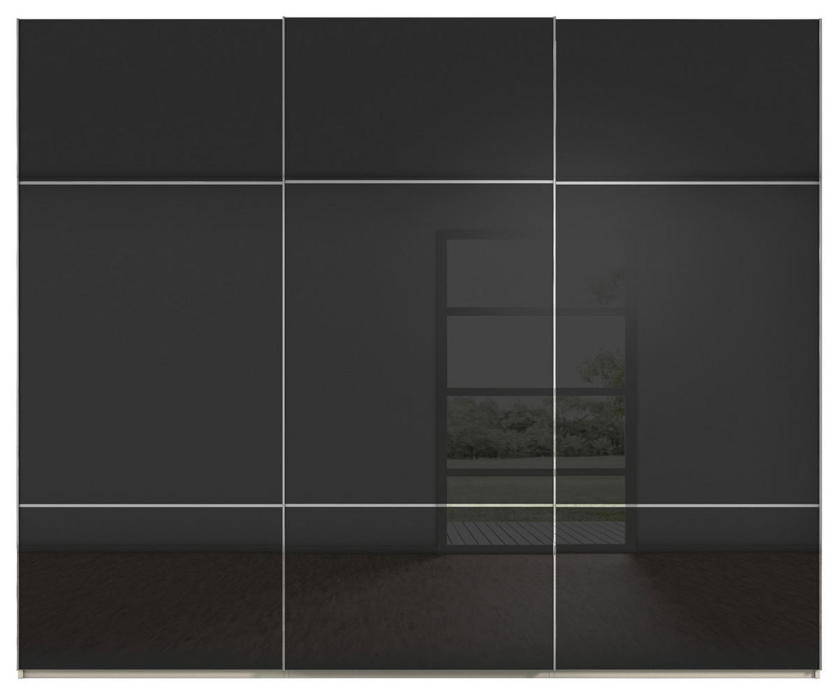 SCHWEBETÜRENSCHRANK in Schwarz, Champagner  - Chromfarben/Champagner, Konventionell, Glas/Holzwerkstoff (301/223/68cm) - Novel
