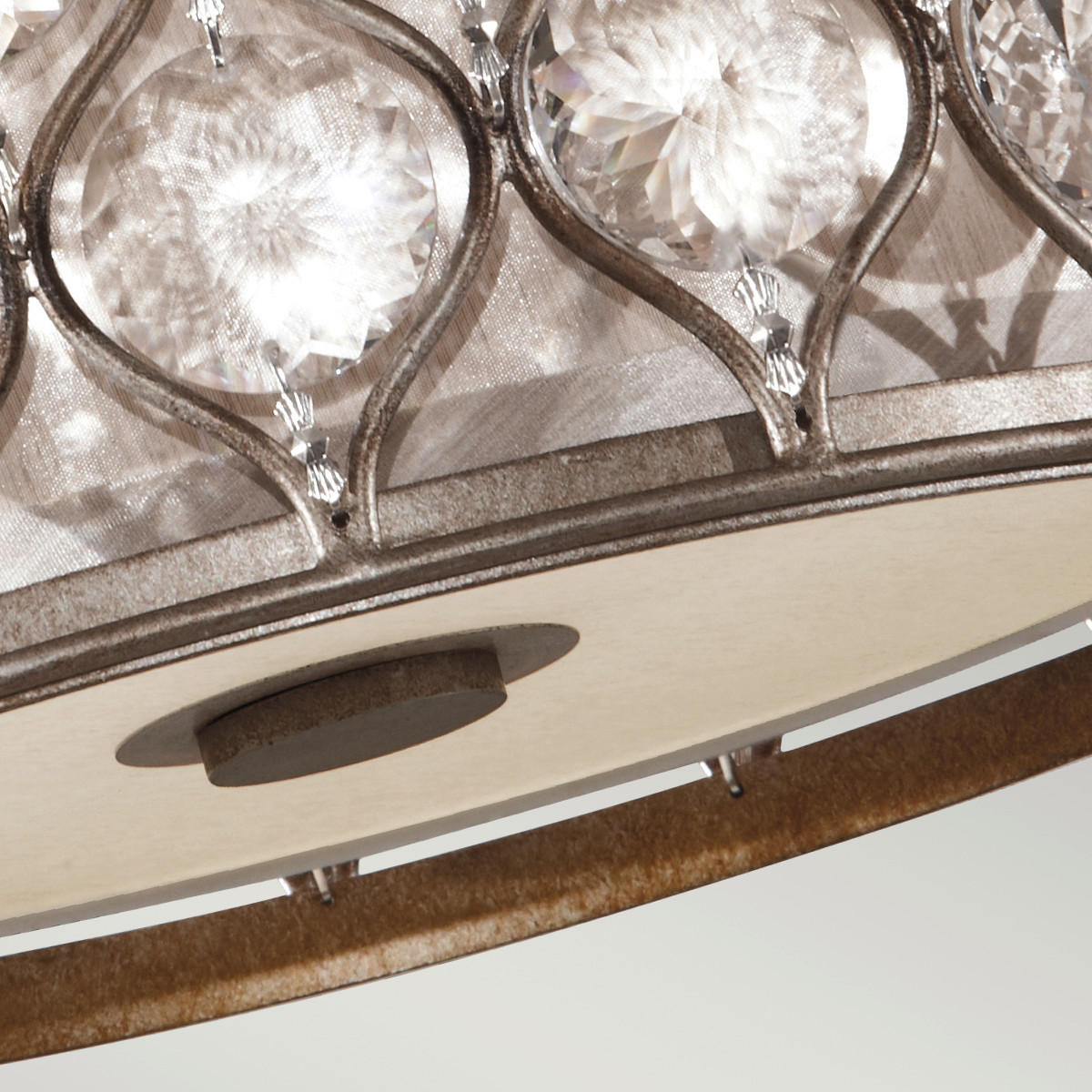 DECKENLEUCHTE Elstead Lucia 31.1/21 cm   - Silberfarben, KONVENTIONELL, Glas/Textil (31.1/21cm) - Elstead Lighting