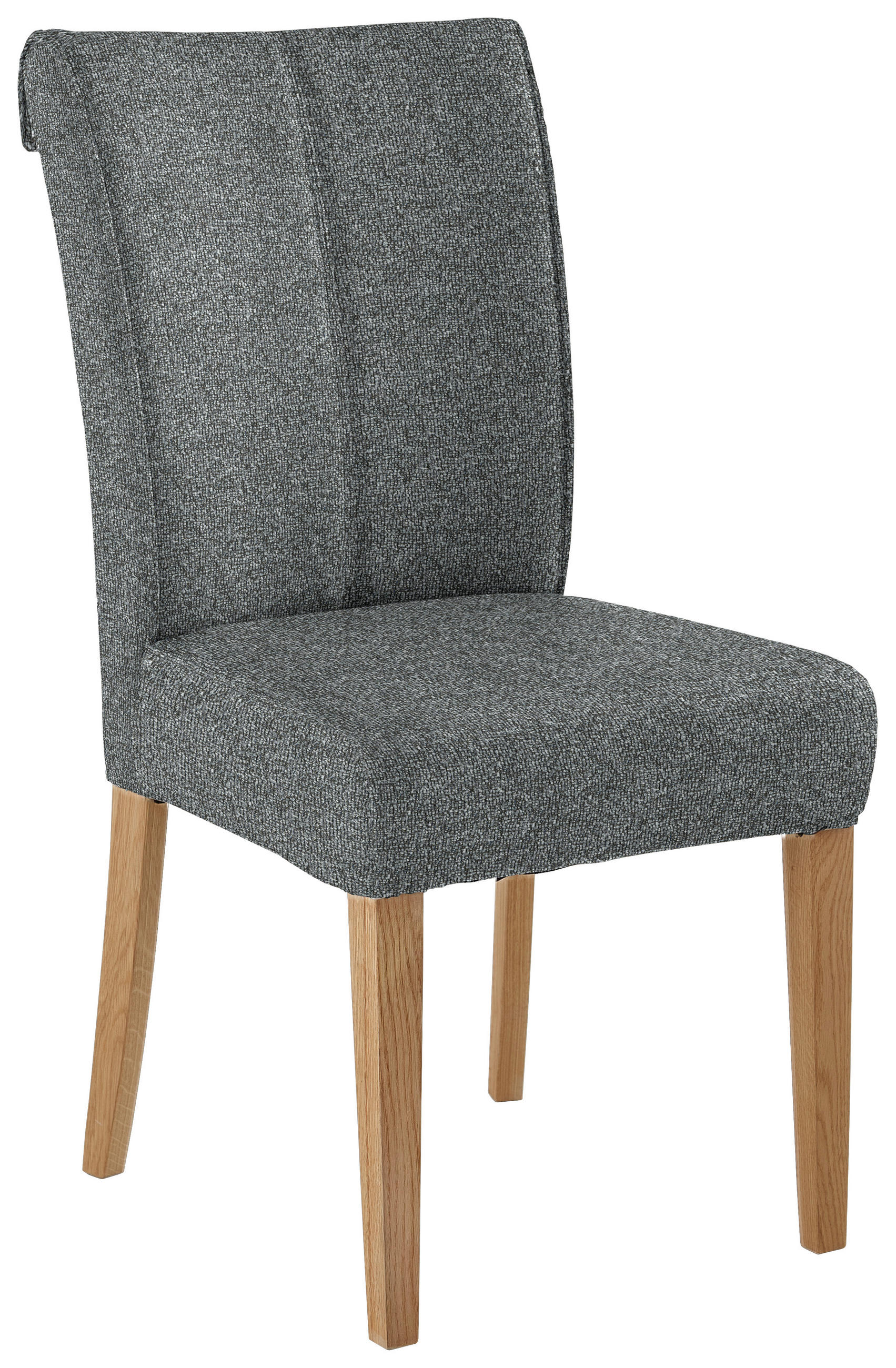 STUHL  Typenauswahl Jacquard, Flachgewebe  Dunkelgrau  - Dunkelgrau/Eichefarben, Natur, Holz/Textil (48/97/60,5cm) - Moderano