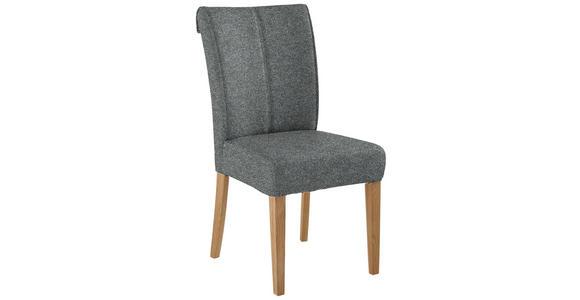 STUHL in Holz, Textil Dunkelgrau  - Dunkelgrau/Eichefarben, Natur, Holz/Textil (48/97/60,5cm) - Moderano