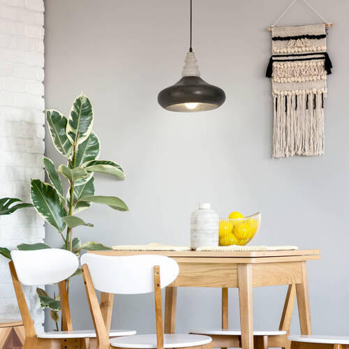HÄNGELEUCHTE 26/120 cm  - Anthrazit, KONVENTIONELL, Holz/Metall (26/120cm) - Näve