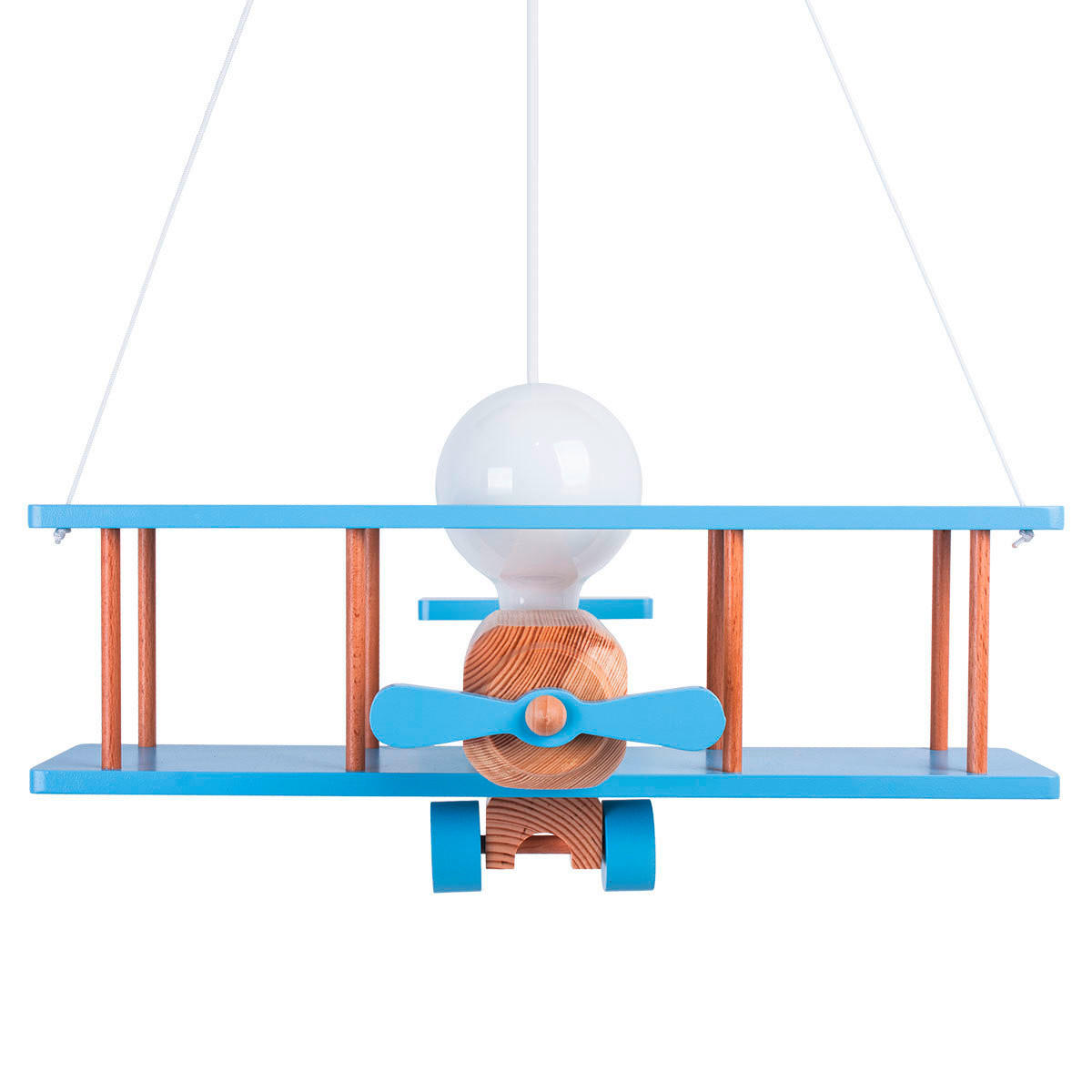 KINDERHÄNGELEUCHTE 42/45/75 cm   - Blau/Naturfarben, KONVENTIONELL, Holz (42/45/75cm)