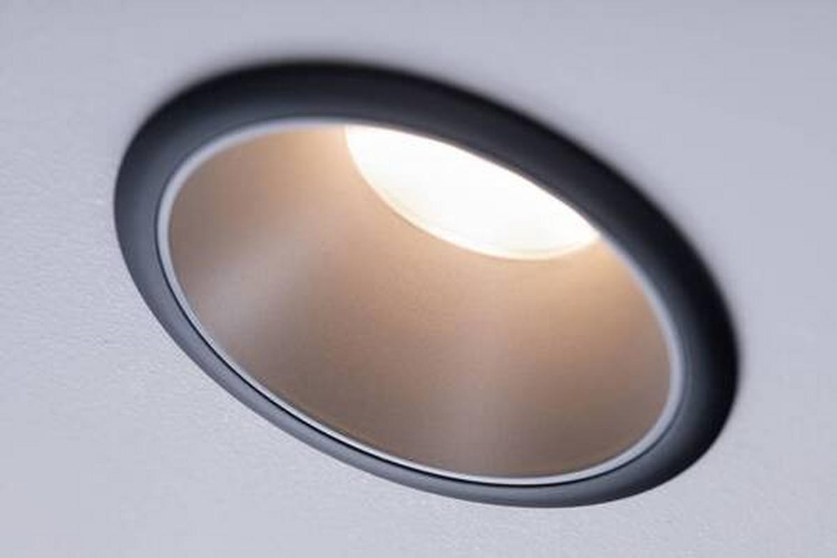 LED-EINBAUSPOT Cole 8,8 cm  - Silberfarben/Schwarz, Design, Kunststoff/Metall (8,8cm) - Paulmann