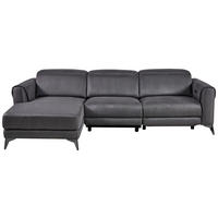 ECKSOFA Grau Mikrofaser  - Schwarz/Grau, Design, Textil/Metall (169/273cm) - Livetastic