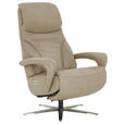 RELAXSESSEL in Leder Beige  - Edelstahlfarben/Beige, Design, Leder/Metall (75/112/88cm) - Dieter Knoll