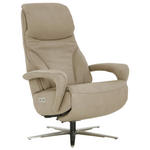 RELAXSESSEL in Leder Beige  - Edelstahlfarben/Beige, Design, Leder/Metall (75/112/88cm) - Dieter Knoll