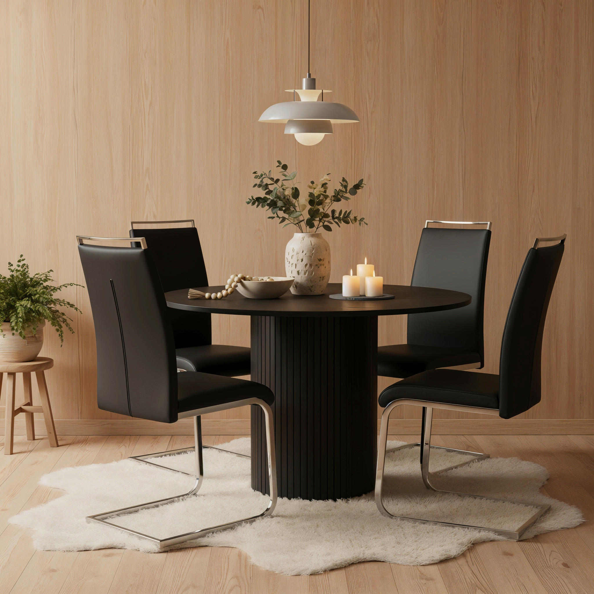 ESSTISCH in Metall, Holzwerkstoff 120/120/75 cm  - Schwarz, Design, Holzwerkstoff/Metall (120/120/75cm) - Livetastic
