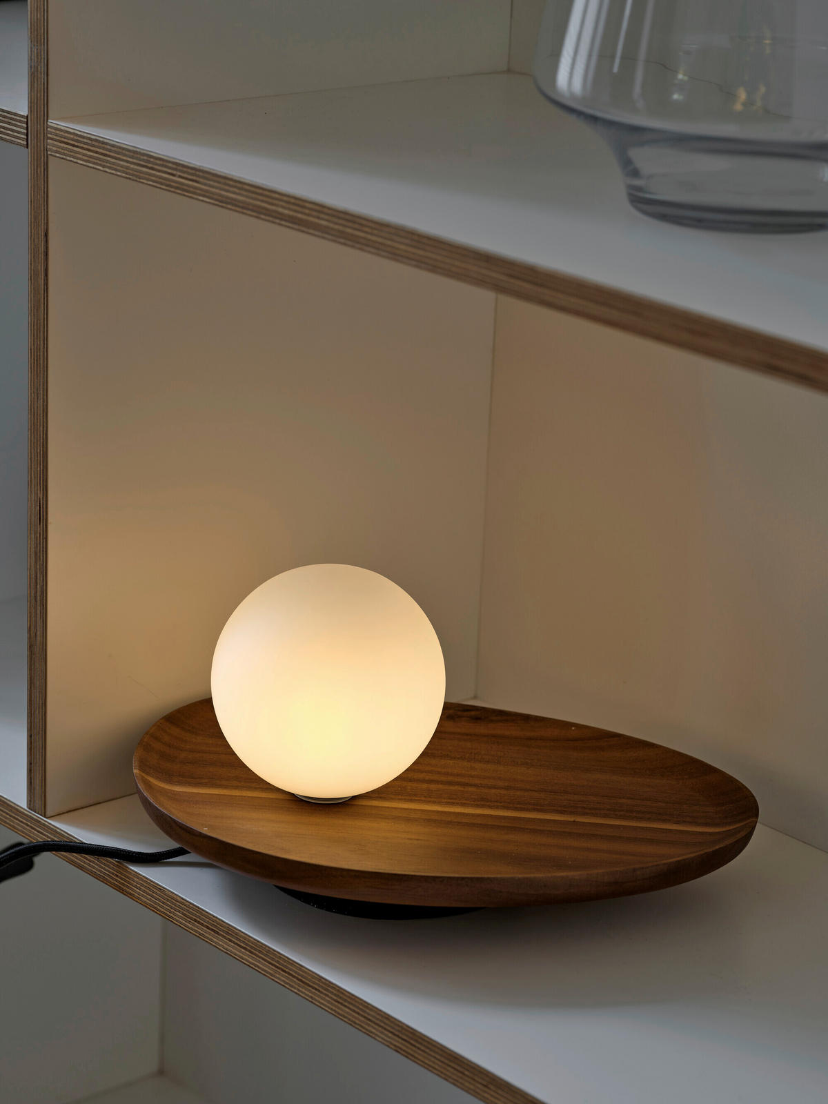 TISCHLEUCHTE 32,5/24/13,5 cm   - Akaziefarben, Basics, Glas/Holz (32,5/24/13,5cm) - Osram