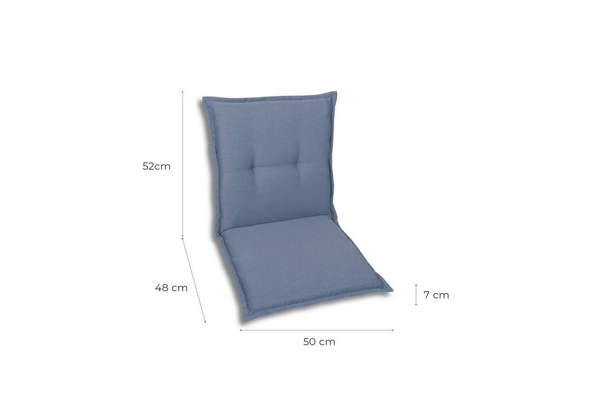 SESSELAUFLAGENSET in Blau Uni  - Blau, Basics, Textil (50/7/100cm)