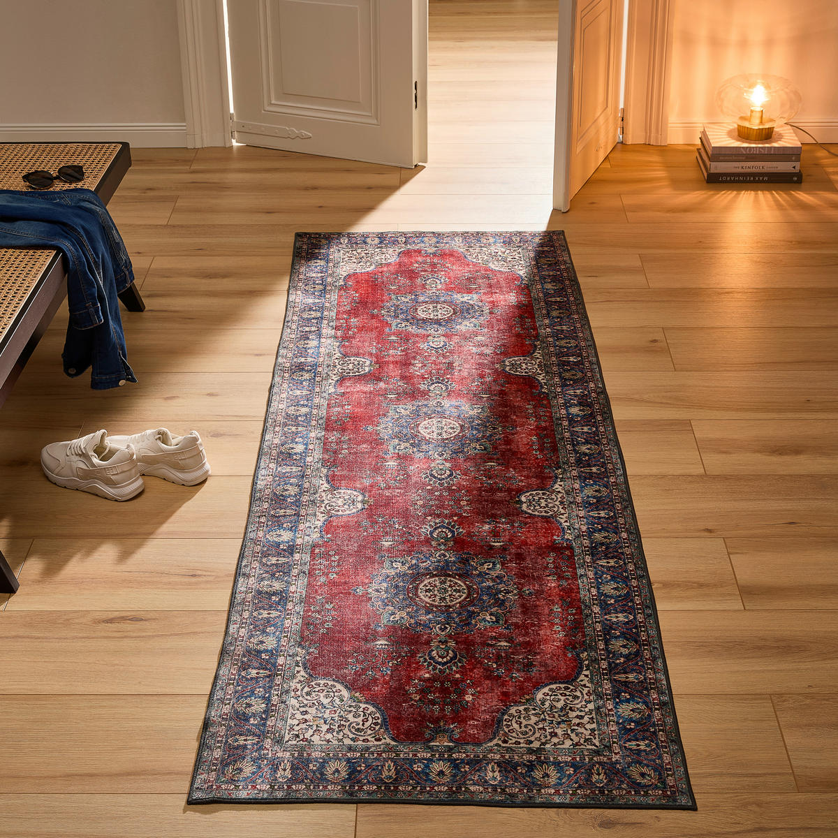 BĚHOUN, 80/250 cm, vícebarevná, červená - vícebarevná/červená, Trend, textil (80/250cm) - Novel
