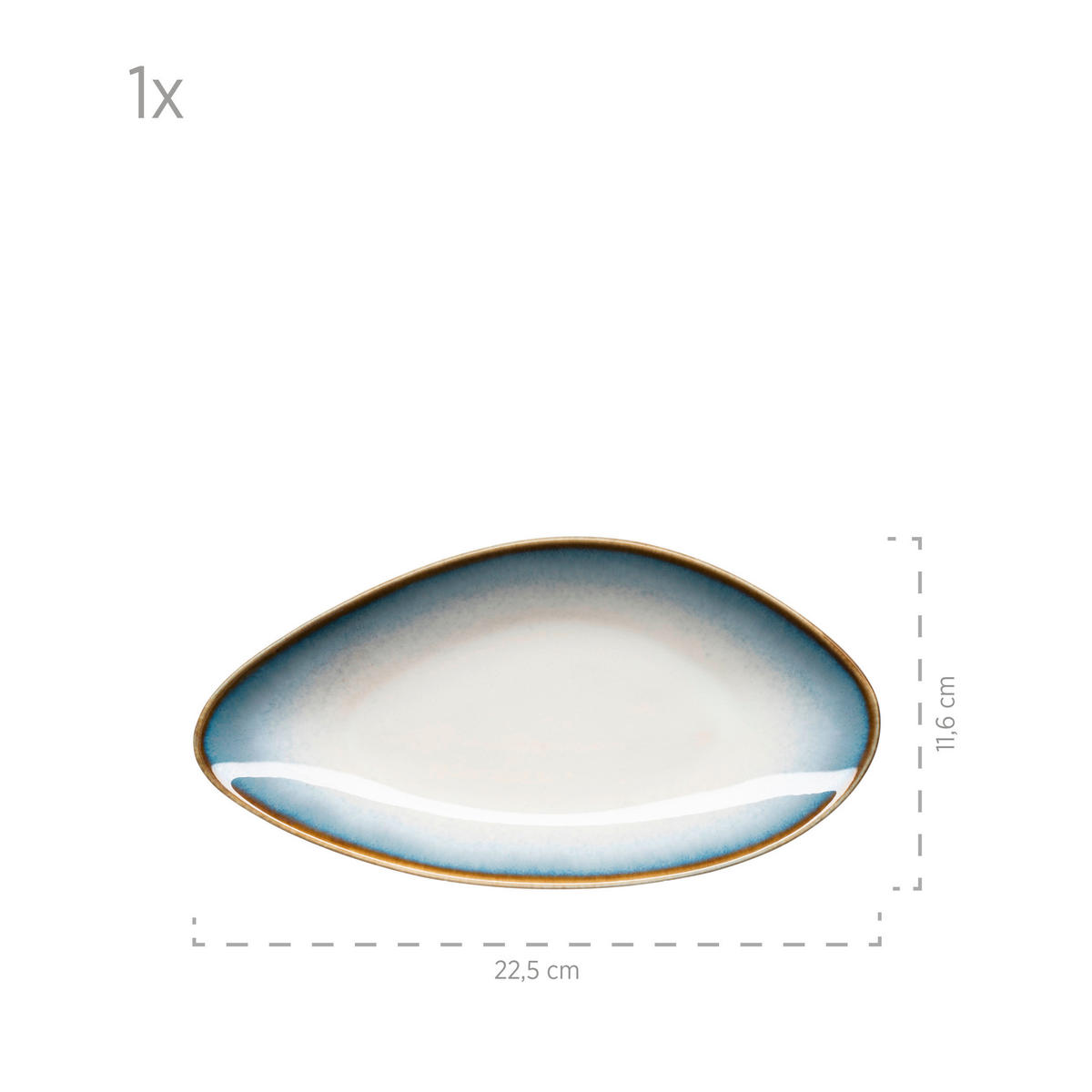 SERVIERPLATTEN-SET La Sinfonia  - Weiß/Hellblau, Basics, Keramik - Mäser