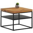 COUCHTISCH Eiche massiv 50/50/40 cm quadratisch  - Schwarz, Design, Holz/Metall (50/50/40cm) - Novel