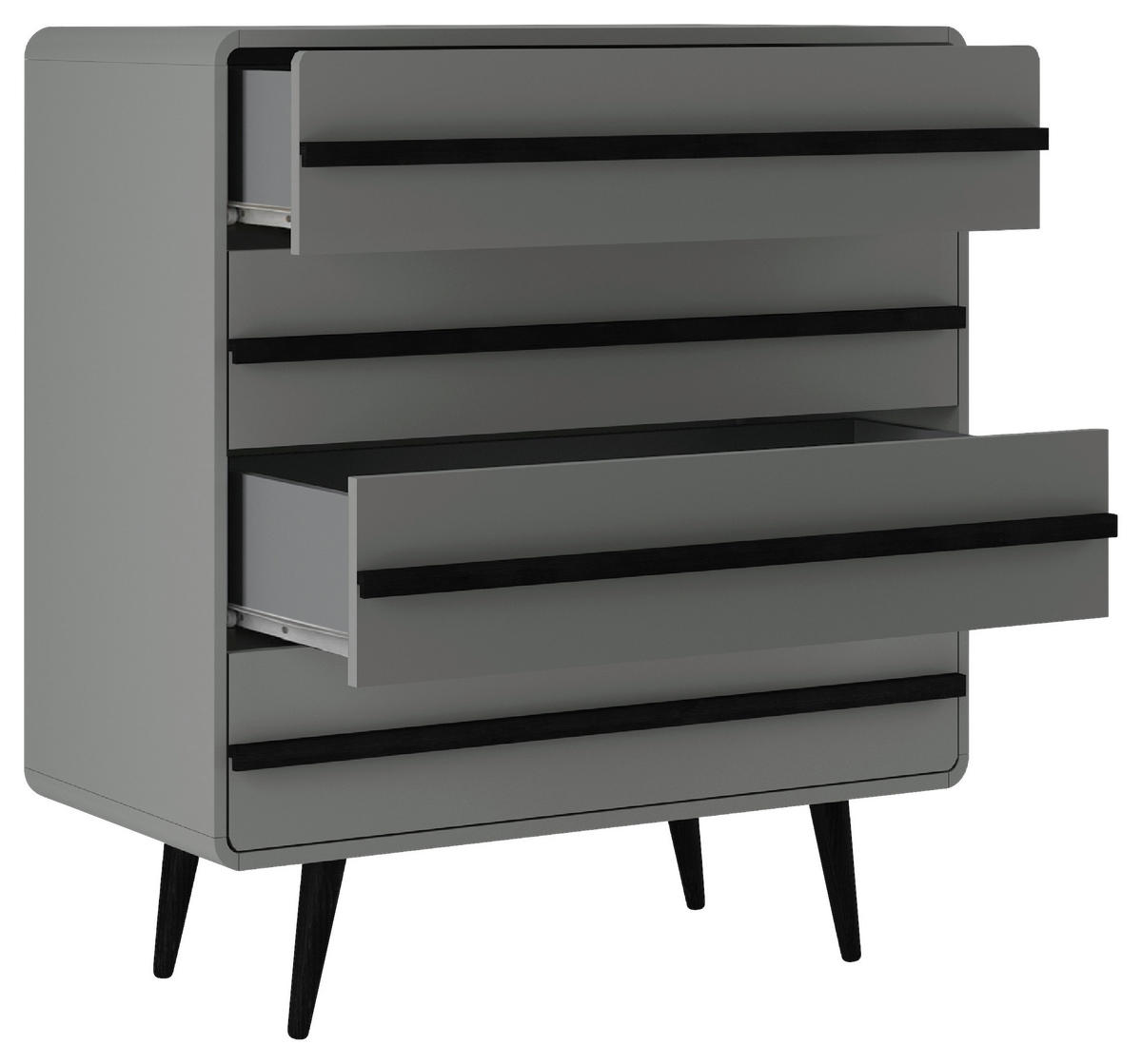 KOMMODE Chantal  in 80/88/39 cm  - Schwarz/Grau, Design, Holzwerkstoff (80/88/39cm) - MID.YOU