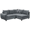 ECKSOFA Anthrazit Mikrovelours  - Anthrazit/Schwarz, Basics, Kunststoff/Textil (248/176cm) - MID.YOU