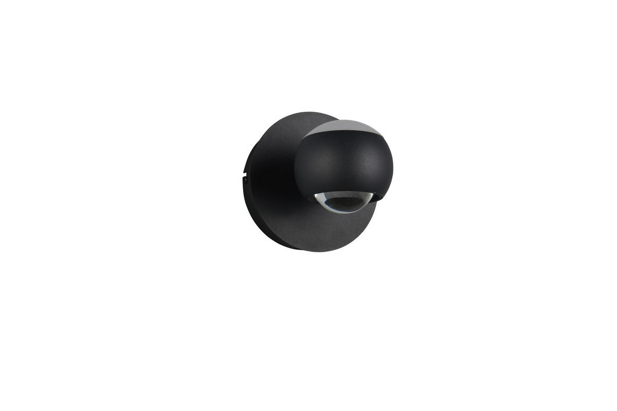 NÁSTĚNNÉ LED SVÍTIDLO, 14/16 cm  - černá/průhledné, Konvenční, kov/plast (14/16cm) - Musterring