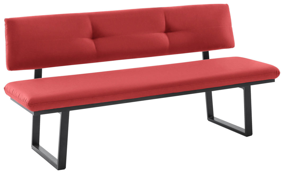 SITZBANK 180/86/60 cm  in Rot, Schwarz  - Rot/Schwarz, MODERN, Textil/Metall (180/86/60cm) - Cantus