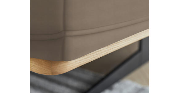 ECKSOFA  in Echtleder Hellbraun  305/163 cm  - Hellbraun/Eichefarben, Design, Leder/Holz (305/163cm) - Novel