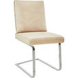 SCHWINGSTUHL  in Stahl Mikrofaser  - Chromfarben/Beige, Design, Textil/Metall (46/92/60cm) - Dieter Knoll