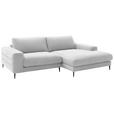 ECKSOFA  in Flachgewebe Creme  253/177 cm  - Creme/Schwarz, Design, Textil/Metall (253/177cm) - Dieter Knoll