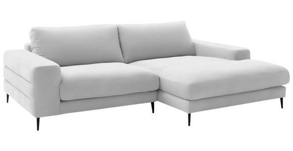 ECKSOFA  in Flachgewebe Creme  253/177 cm  - Creme/Schwarz, Design, Textil/Metall (253/177cm) - Dieter Knoll