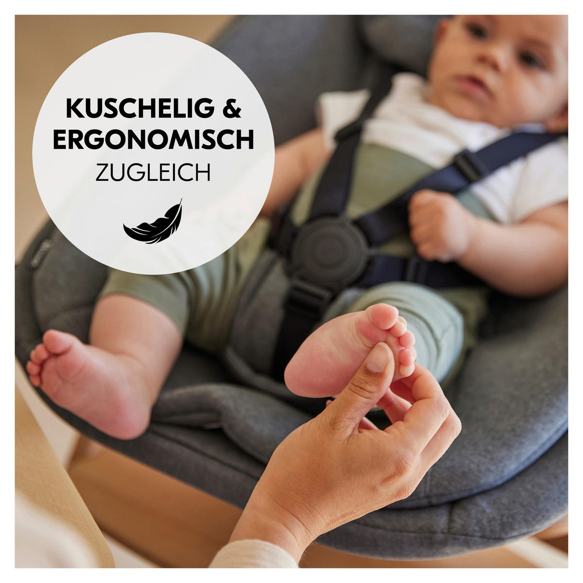 HOCHSTUHLLIEGE Highchair Bouncer  - Dunkelgrau, Basics, Kunststoff/Textil (49/44/68cm) - Hauck