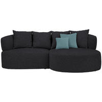 ECKSOFA in Plüsch Anthrazit  235/166 cm  - Anthrazit/Petrol, MODERN, Kunststoff/Textil (235/166cm) - Hom`in