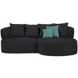 ECKSOFA in Plüsch Anthrazit  235/166 cm  - Anthrazit/Petrol, MODERN, Kunststoff/Textil (235/166cm) - Hom`in