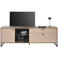 TV-ELEMENT Eichefarben, Hellgrau  - Eichefarben/Anthrazit, MODERN, Glas/Holzwerkstoff (204/68/50cm) - Carryhome