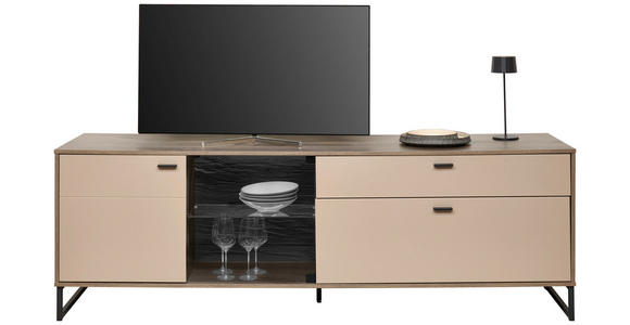 TV-ELEMENT 204/68/50 cm  - Eichefarben/Anthrazit, MODERN, Glas/Holzwerkstoff (204/68/50cm) - Carryhome