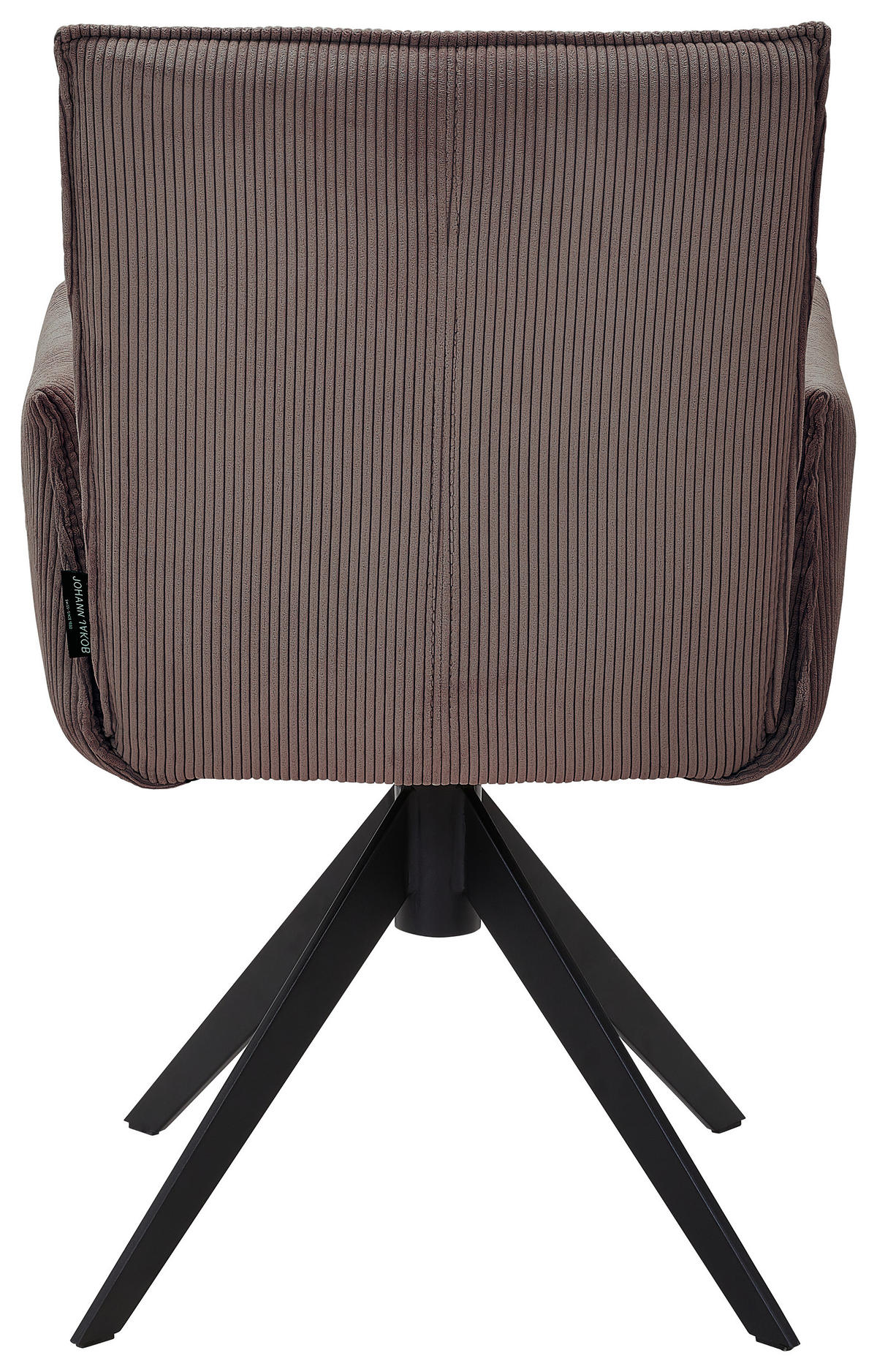 ARMLEHNSTUHL  in Eisen Cord  - Taupe/Schwarz, Design, Textil/Metall (59/87/62cm) - Johann Jakob