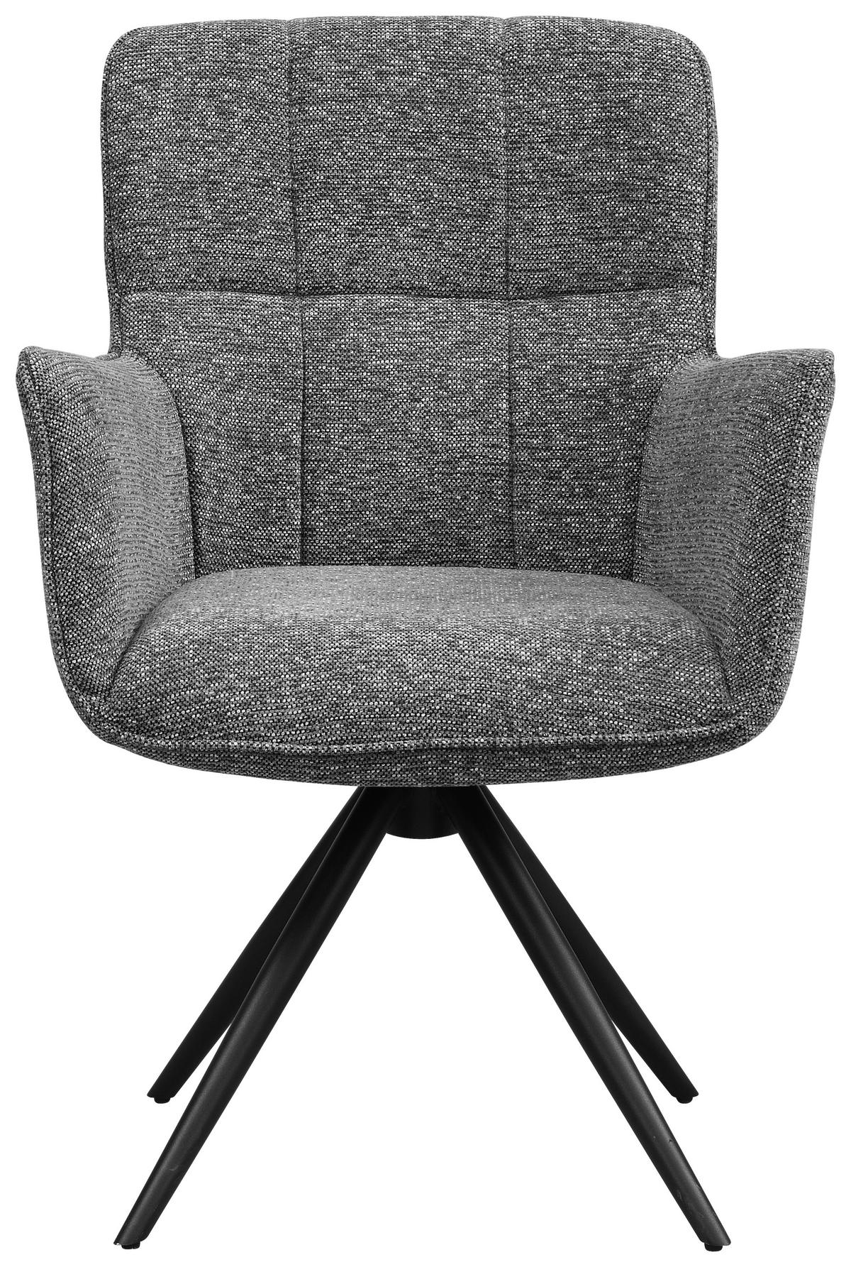 STOL MED ARMSTÖD järn vävt tyg  - mörkgrå/svart, Design, metall/textil (61/89/63.5cm) - Carryhome