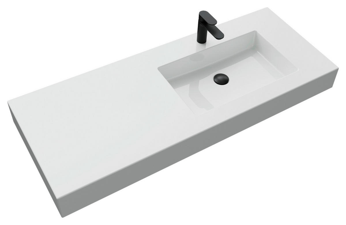 MOSDÓSZEKRÉNY MOSDÓVAL  - kasmírszínű/fekete, Konventionell, faalapú anyag/kő (127cm) - Dieter Knoll