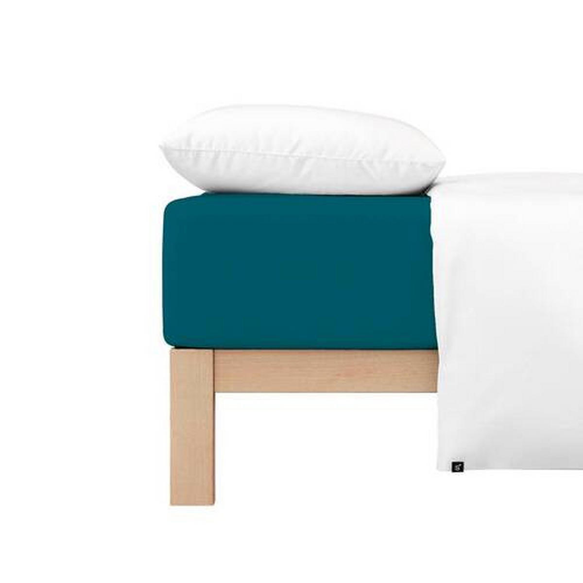 SPANNLEINTUCH 180-200/200-220 cm Jersey  - Petrol, Basics, Textil (180-200/200-220cm) - Schlafgut