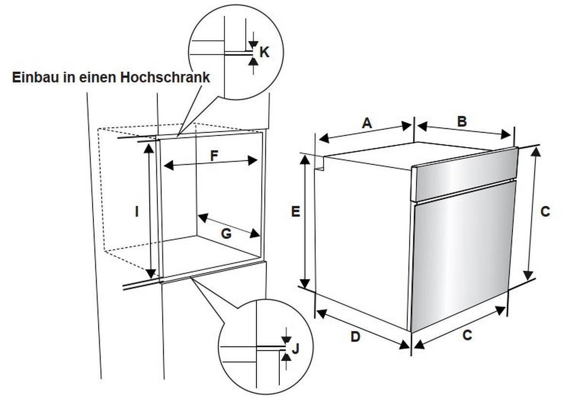INBYGGNADSUGN BOAHSD65  - svart, Basics, metall/glas (59,5/59,5/57cm) - Mican