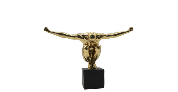 SKULPTUR - Goldfarben/Schwarz, Design, Kunststoff (32/11,5/23cm) - Ambia Home