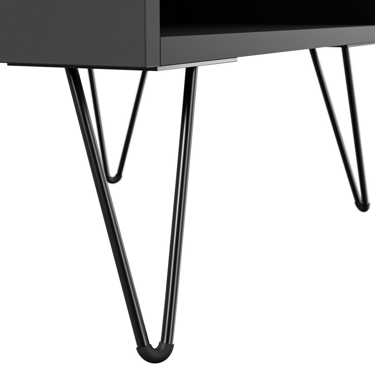 NACHTTISCH 51,2/50/35,6 cm  - Eichefarben/Graphitfarben, Basics, Holzwerkstoff/Metall (51,2/50/35,6cm) - MID.YOU