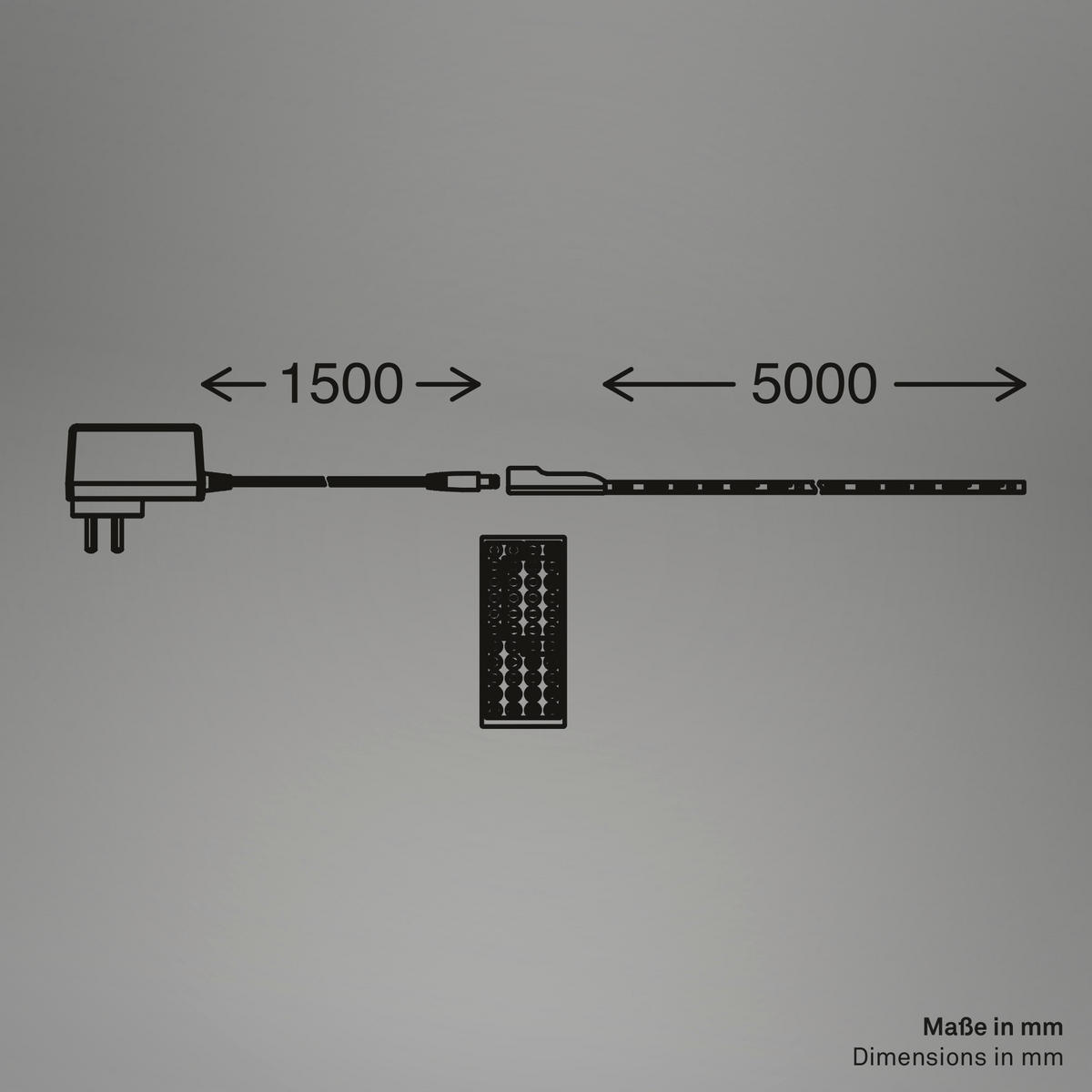 LED SZALAG 500 cm  - fehér, Basics, műanyag (500cm)
