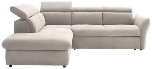 ECKSOFA in Velours Creme, Beige  224/254 cm  - Beige/Creme, Design, Kunststoff/Textil (224/254cm) - Stylife