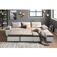 ECKSOFA  in Flachgewebe Weiß, Beige  271/175 cm  - Beige/Weiß, Design, Kunststoff/Textil (271/175cm) - Xora