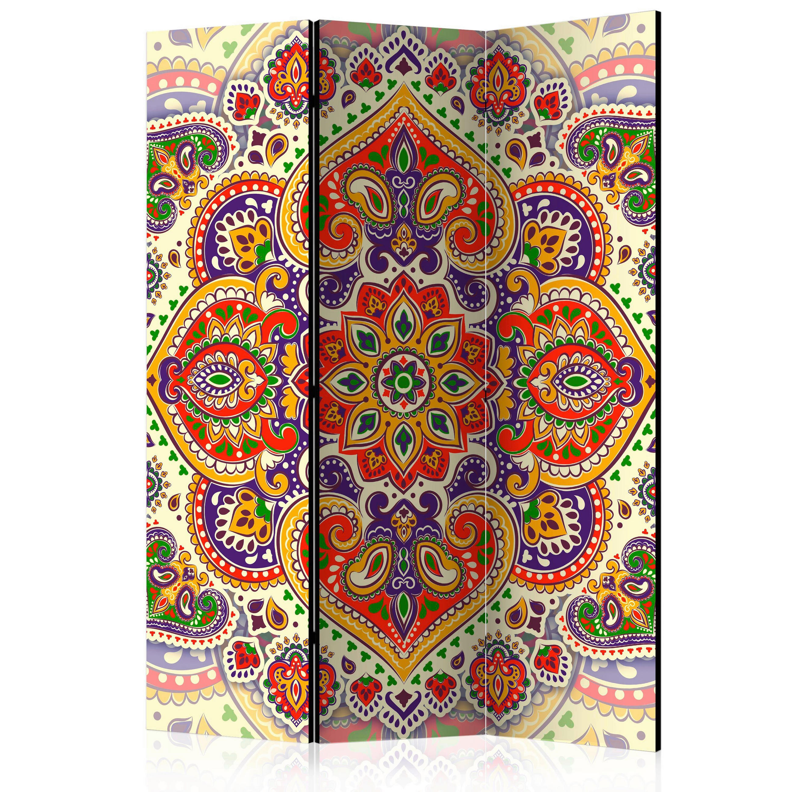 SKÄRMVÄGG  i trä, textil  multicolor  - multicolor, Basics, trä/textil (135/172/3cm) - artgeist