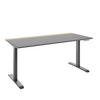 SCHREIBTISCH 160/75/72-122 cm  in Grau, Hickory  - Anthrazit/Grau, MODERN, Holzwerkstoff/Metall (160/75/72-122cm) - Novel