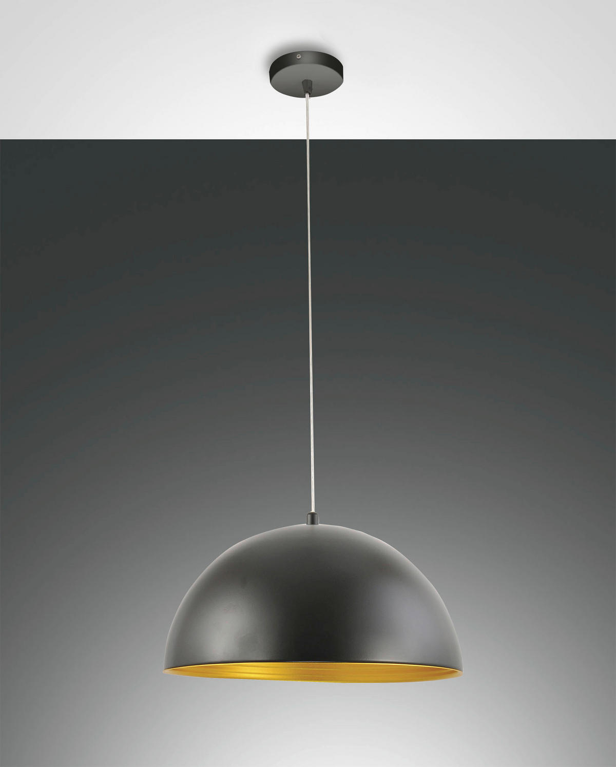 HÄNGELEUCHTE Dingle 40/200 cm   - Goldfarben/Schwarz, Design, Metall (40/200cm) - Fabas Luce