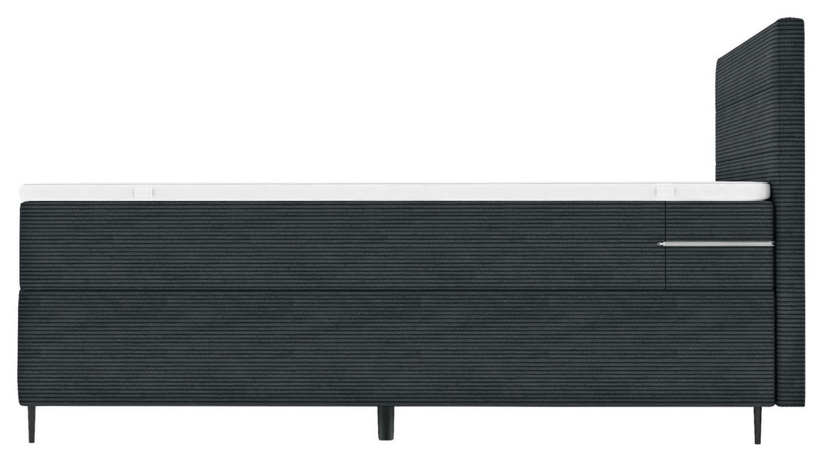 BOXSPRINGBETT 180/200 cm  in Anthrazit  - Anthrazit/Schwarz, Konventionell, Textil/Metall (180/200cm) - Carryhome