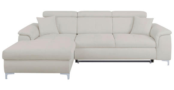 ECKSOFA  in Flachgewebe Greige  - Chromfarben/Greige, KONVENTIONELL, Textil/Metall (175/268cm) - Carryhome