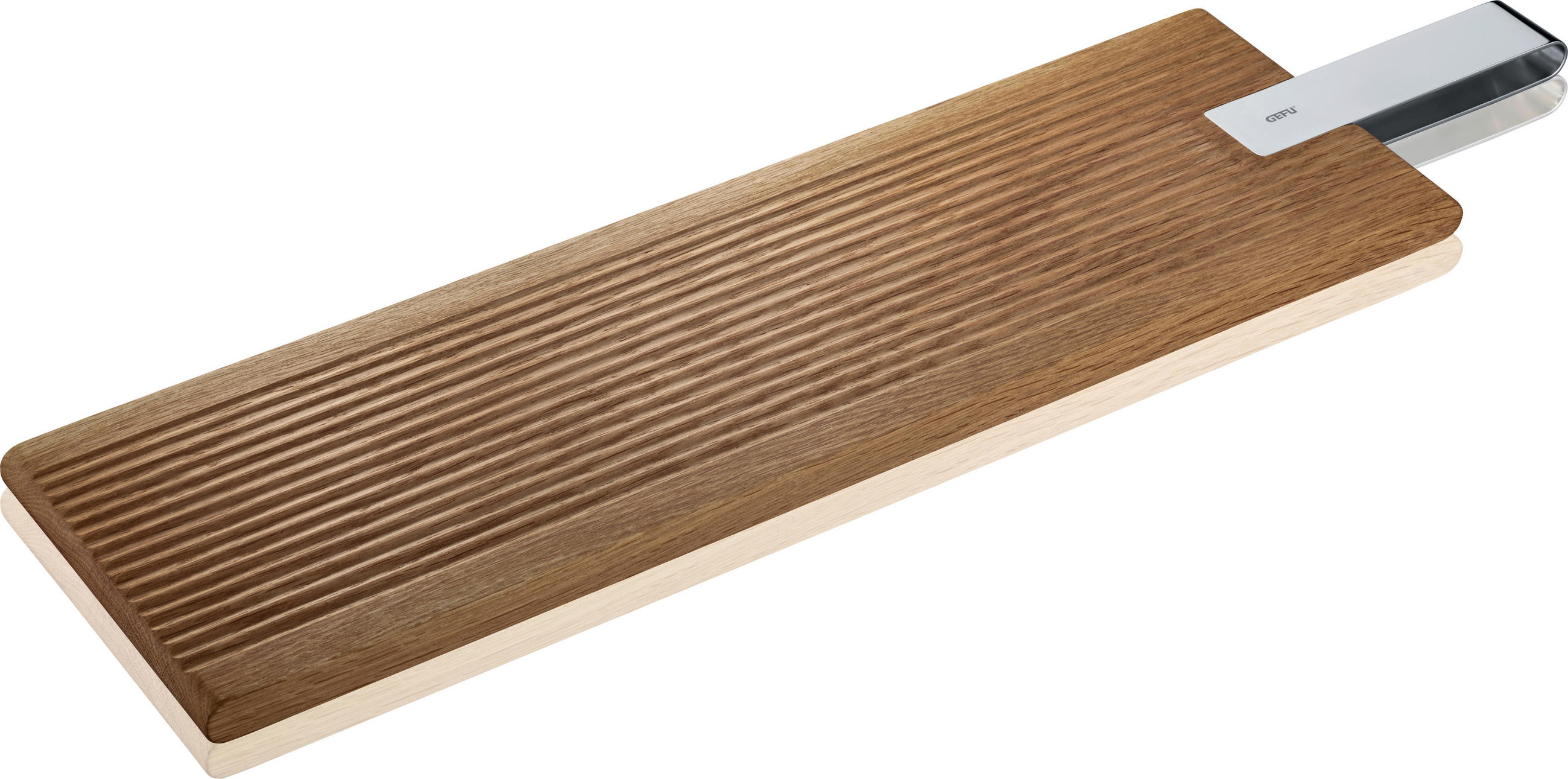 DESKA ZA SERVIRANJE - srebrne barve/rjava, Basics, kovina/les (62/15,6/1,8cm) - Gefu
